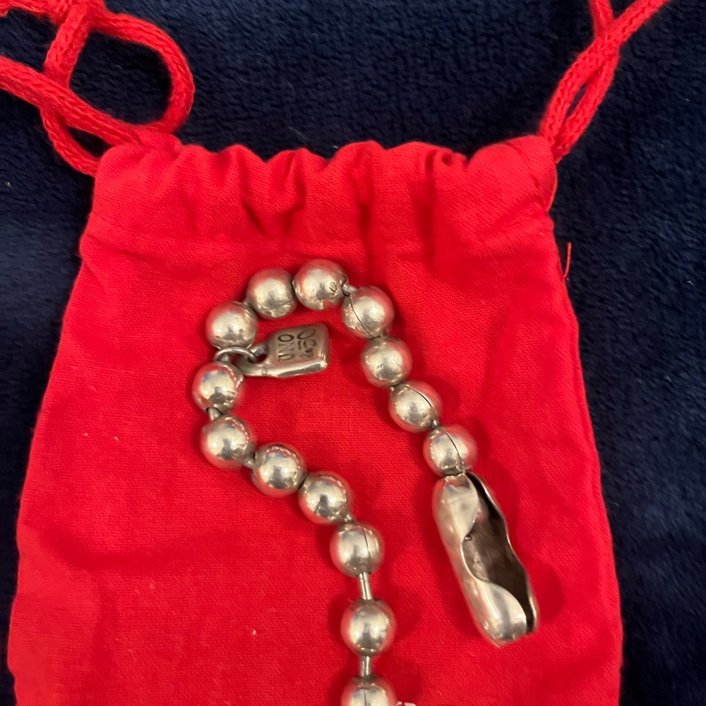 Beautiful Uno De 50 8.2 inch Silver Beaded Bracelet with Red Pouch. Unisex! 🇮🇹